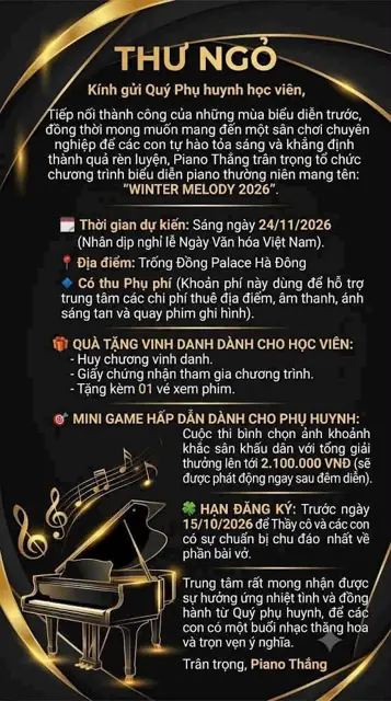 Thư ngỏ Winter Melody 2026